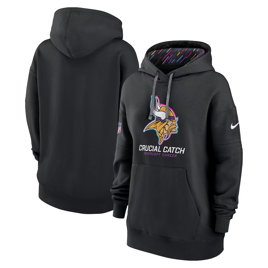 Women Minnesota Vikings Black 2024 Nike NFL hoodie 2->nfl t-shirts->Sports Accessory